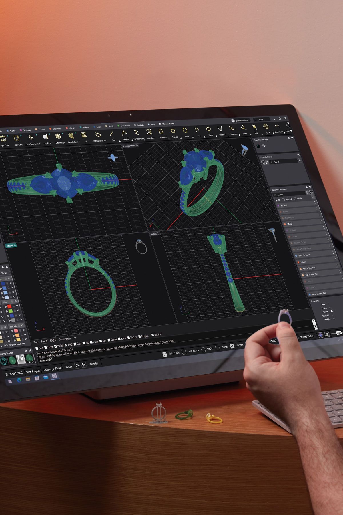 CAD ring design in jewellery manufacturing software